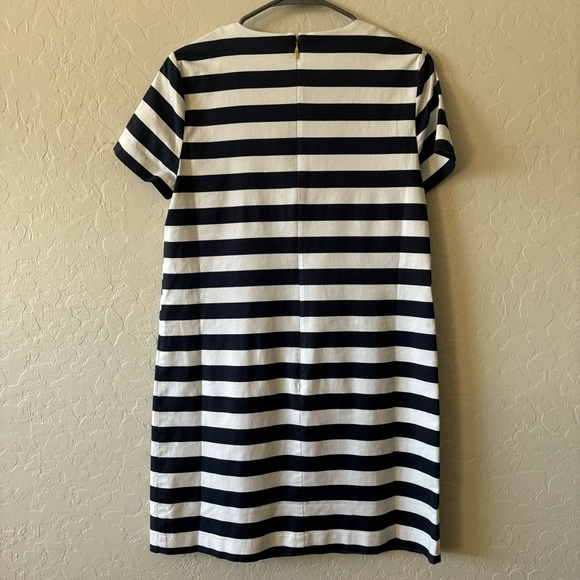 Draper James Navy Blue Striped Nautical Shift Dress Size 6 Preppy Classic Cotton - Picture 9 of 12